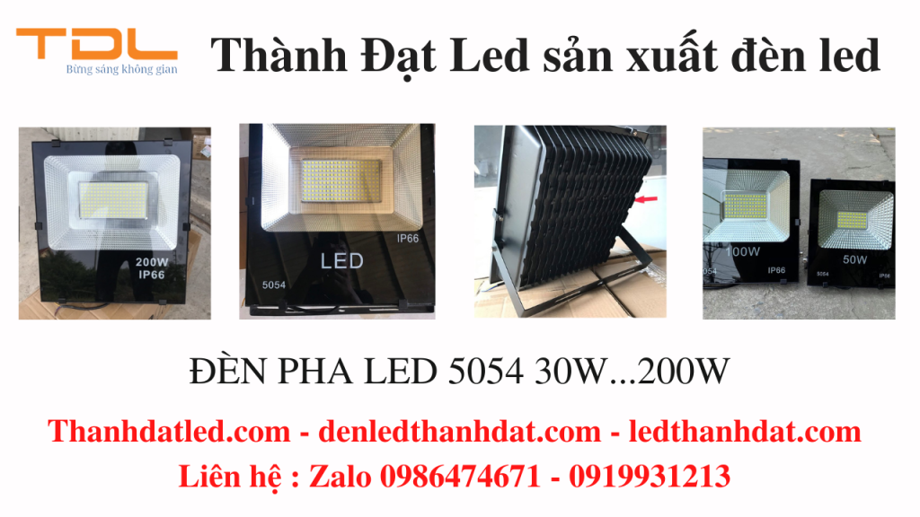 đèn pha led 30w 50w 100w 150w 200w 5054 SMD