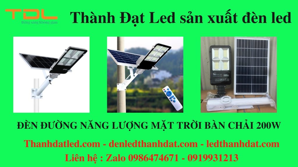 đèn năng lượng bàn chải 200w