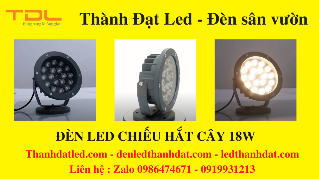 đèn led hắt chiếu cây 18w