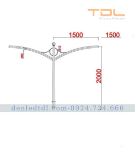 cần đèn đường đôi TDLC-DR01