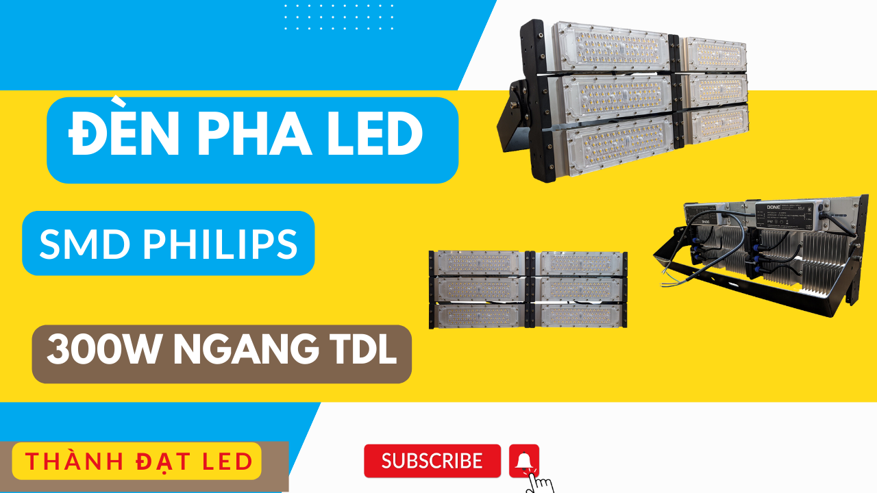 Đèn pha led module SMD PHILIPS sân bóng chuyền 300w ngang