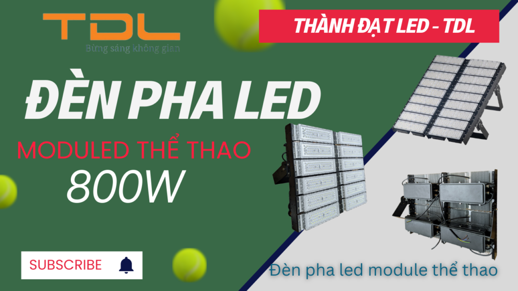 đèn pha led sân thể thao chống chói 800w: TDLF-MTT800