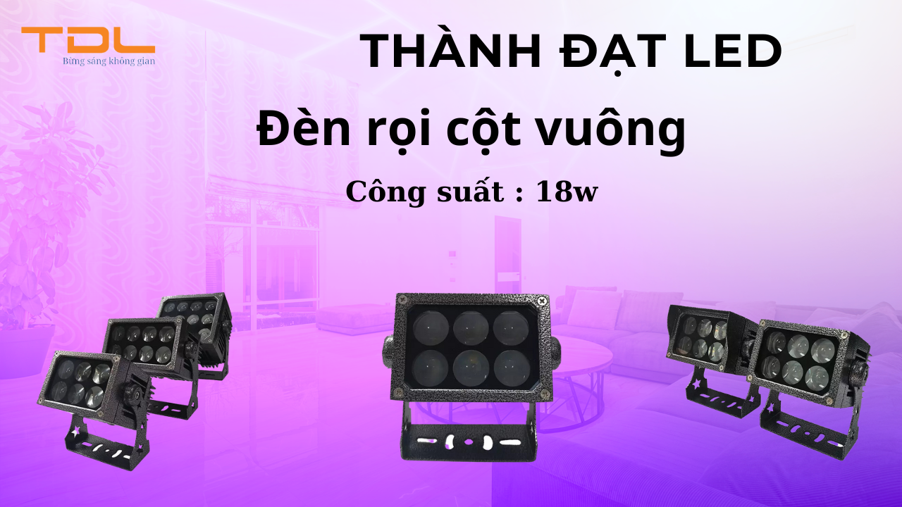 đèn rọi cột vuông 18w