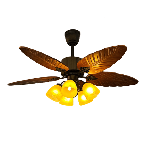 Quạt trần Đèn trang trí 167 cánh gỗ tự nhiên 5 Cánh