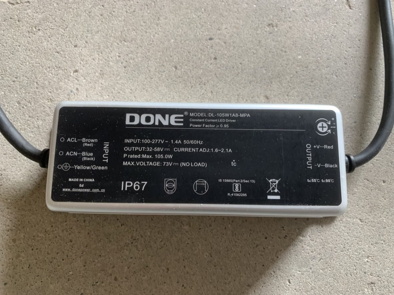 Nguồn driver đèn led DONE 100W (DL-105W1A8-MPA-H) chính hãng Thành Đạt LED