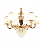 Đèn chùm đồng chao thủy tinh thả bàn ăn 6 tay đèn CNQT-168 Thành Đạt