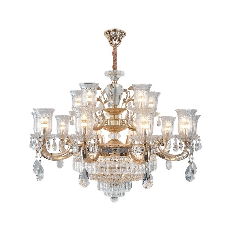 Đèn trang trí thả thân đồng pha lê K9 cao cấp 6651T15 Thành Đạt