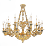 Đèn chùm đồng thả xích mạ vàng 24K thả sảnh, thả phòng khách 18 tay CNQT-139-21 Thành Đạt